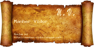 Manher Vidor névjegykártya